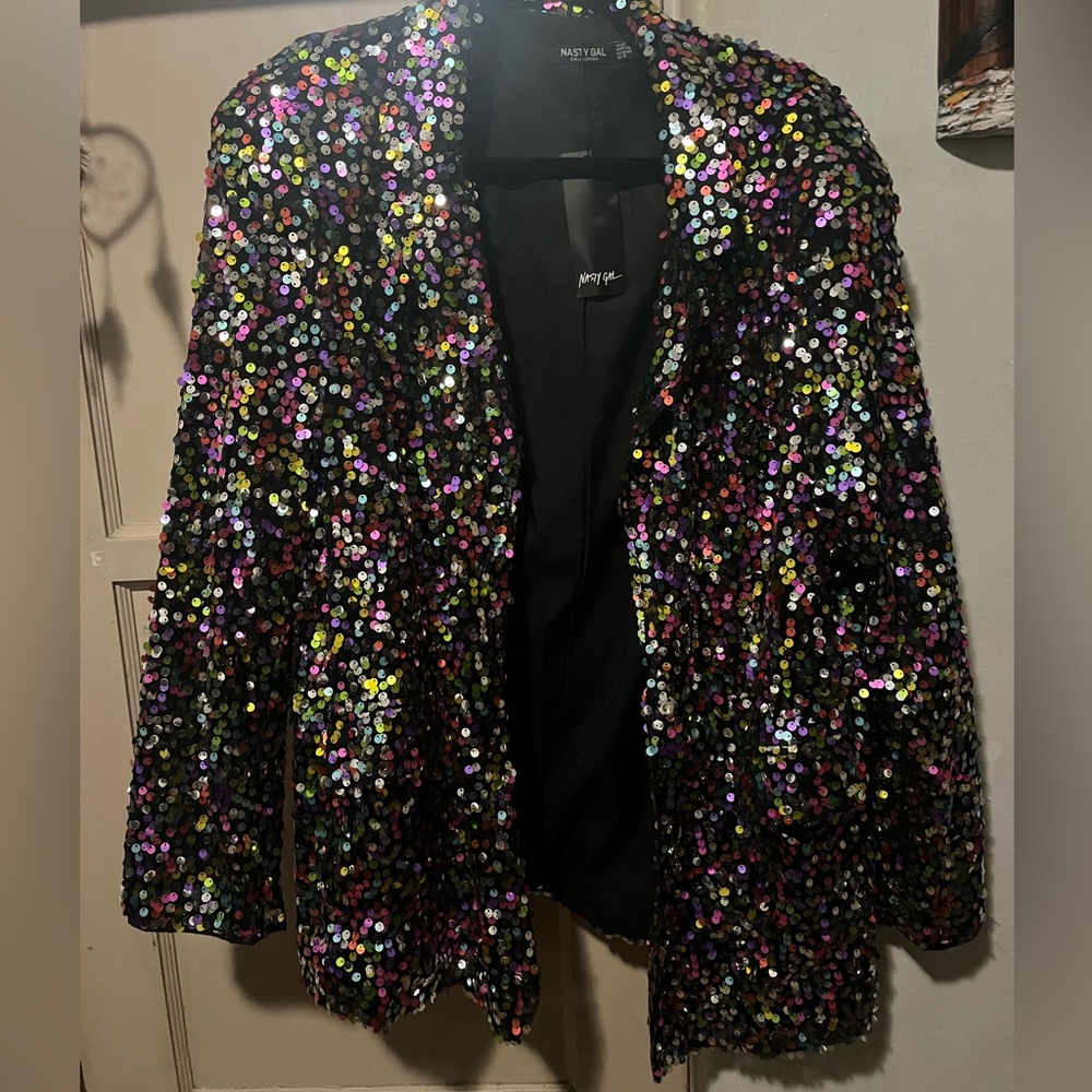 Oversized sequin blazer